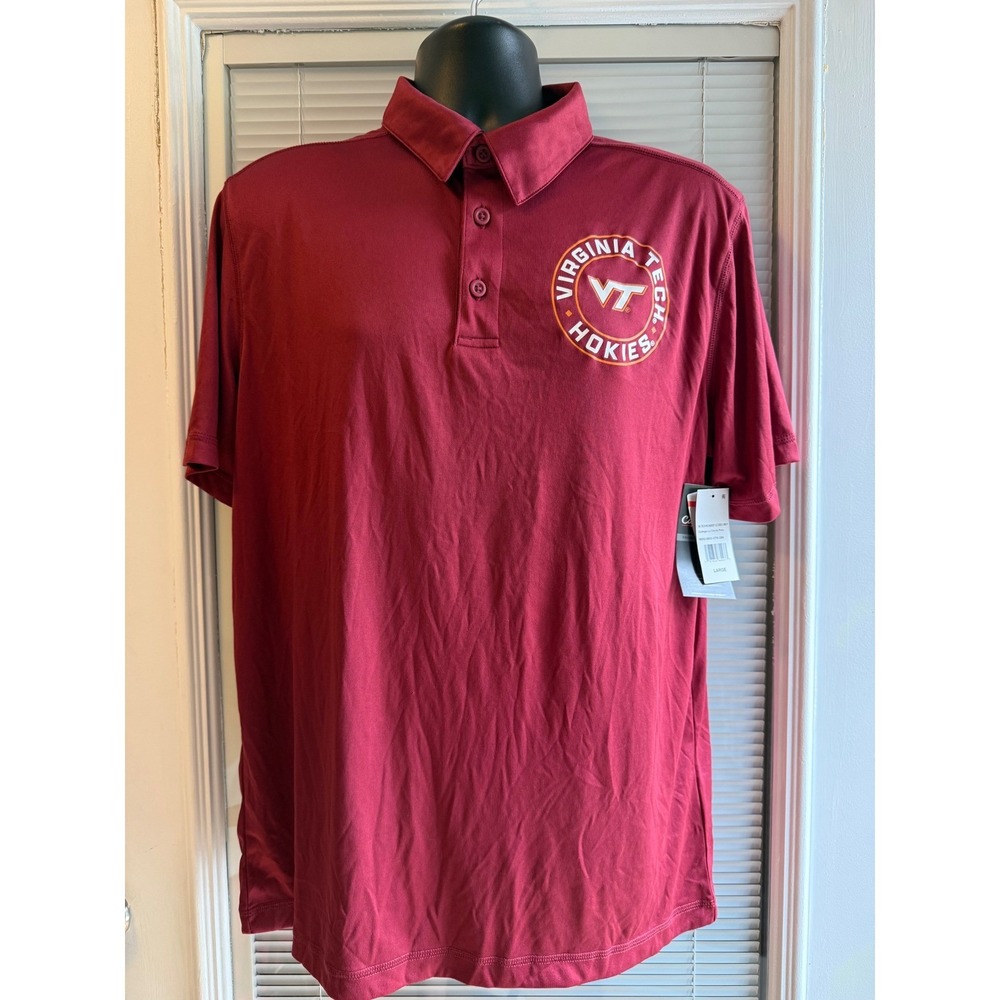 Captivating Virginia Tech Hokies Polo Mens Large Maroon NWT Performance Shirt